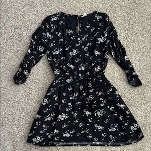 Abercrombie Kids Dark Floral Long Sleeve Dress